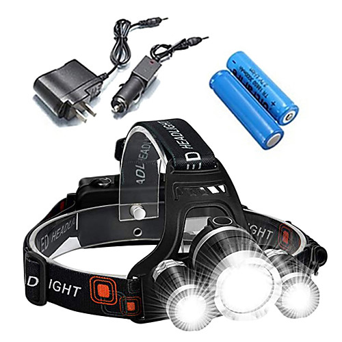 

ANOWL Headlamps Headlight Rechargeable 2400 lm LED 3 Emitters 4 Mode with Batteries and Charger Rechargeable Portable Professional Impact Resistant Camping / Hiking / Caving Everyday Use Diving