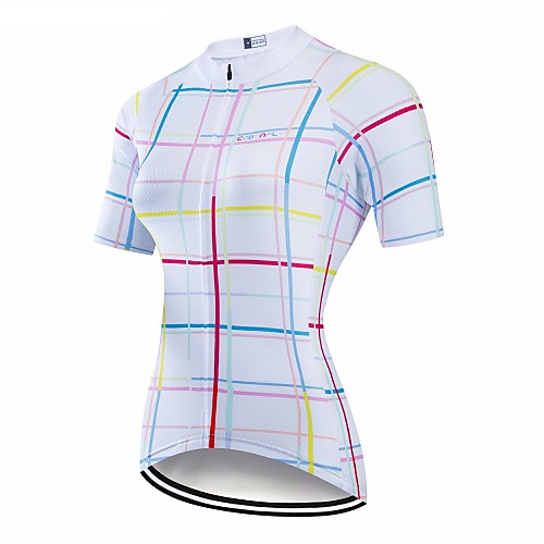 

CAWANFLY Women's Short Sleeve Cycling Jersey White Geometic Bike Jersey Top Mountain Bike MTB Road Bike Cycling Breathable Quick Dry Back Pocket Sports Clothing Apparel / Advanced / Expert / Stretchy