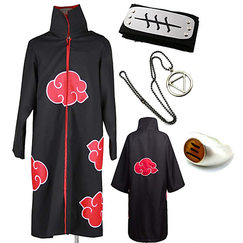 

Inspired by Naruto Akatsuki Hidan Anime Cosplay Costumes Japanese Cosplay Suits Cosplay Accessories Print 1 Ring Cloak Necklace For Men's / Headband / Headband
