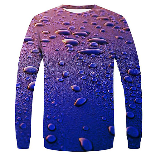 

Men's T shirt Polka Dot Graphic Solid Colored Long Sleeve Daily Tops Streetwear Exaggerated Blue