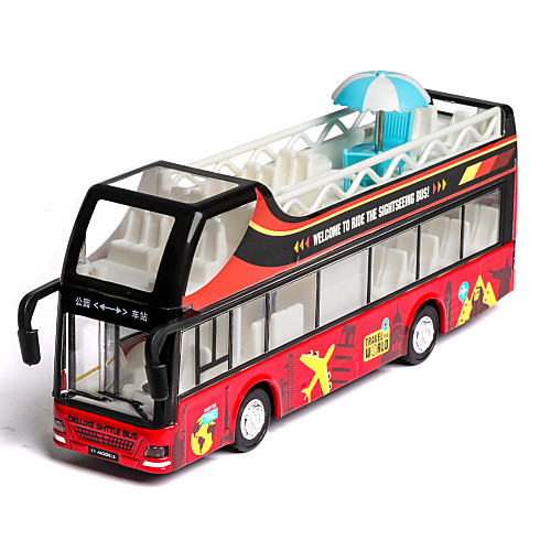 

1:32 Toy Car Bus Transporter Truck Double-decker Bus Bus Glow Exquisite Parent-Child Interaction Zinc Alloy Rubber Mini Car Vehicles Toys for Party Favor or Kids Birthday Gift