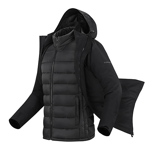 

Wolfcavalry Men's Hiking Jacket Winter Outdoor Solid Color Waterproof Windproof Breathable Warm Jacket Top Hunting Fishing Climbing Black Dark Blue / Camping / Hiking / Caving