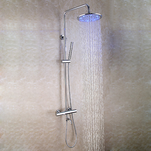 

Shower Faucet - Contemporary Chrome Wall Mounted Brass Valve Bath Shower Mixer Taps