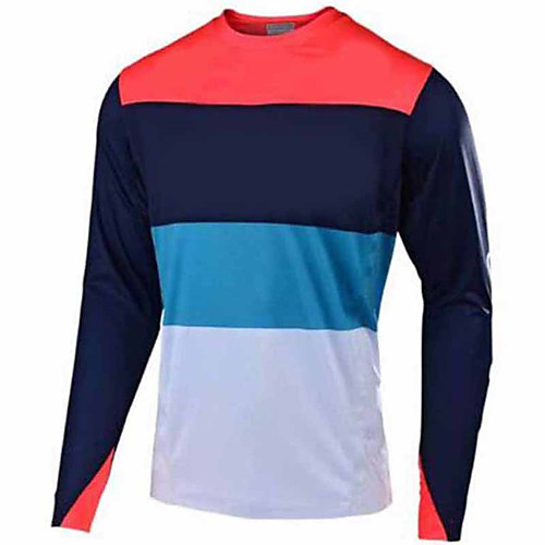

21Grams Men's Long Sleeve Cycling Jersey Dirt Bike Jersey Winter Red and White Black / Red Red Bike Jersey Motorcyle Clothing Top Mountain Bike MTB Road Bike Cycling UV Resistant Breathable Quick Dry