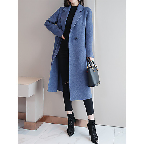 

Women's Solid Colored Fall & Winter Coat Long Daily Long Sleeve Nylon Coat Tops Black