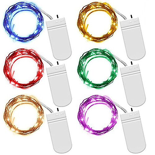 

6pcs 3m 30leds Garland Decorative Light Copper Wire CR2032 Battery Operated Christmas Wedding Party Decoration LED String Fairy Lights