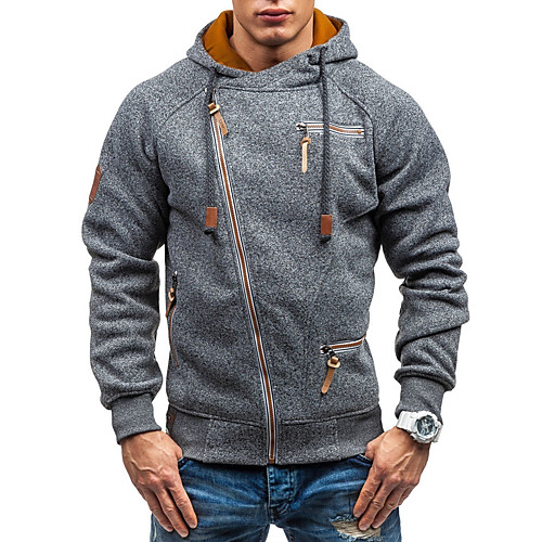 

Men's Hoodie Color Block / Solid Colored Hooded Casual / Basic Black Light gray Dark Gray US32 / UK32 / EU40 US34 / UK34 / EU42 US36 / UK36 / EU44