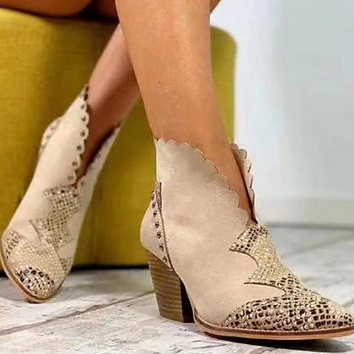 

Women's Boots Chunky Heel Pointed Toe PU Booties / Ankle Boots Fall & Winter Black / Brown / Almond