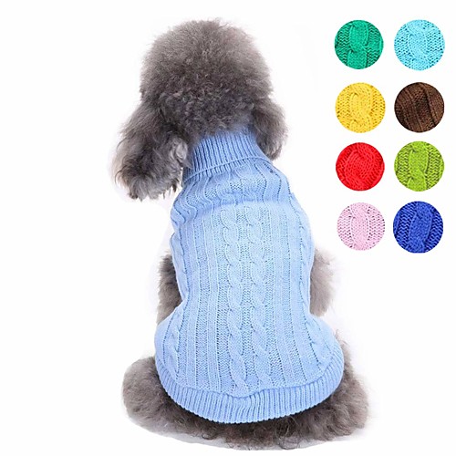 

Dogs Sweater Dog Clothes Light Blue Light Green Yellow Costume Corgi Beagle Shiba Inu Acrylic Fibers Solid Colored Simple Style Fashion XS S M L