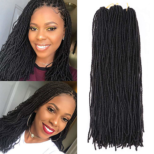 

Braiding Hair Straight Extension Twist Braids Dreadlocks / Faux Locs Synthetic Hair 4 Pieces Hair Braids Natural Color 18 Synthetic Dreadlock Extensions Dreads Locs Birthday Dailywear Gift African