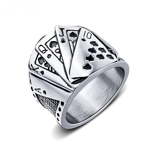 

Men's Band Ring Ring 1pc Silver Tungsten Steel Geometric Fashion Daily Holiday Jewelry Geometrical Poker Cool