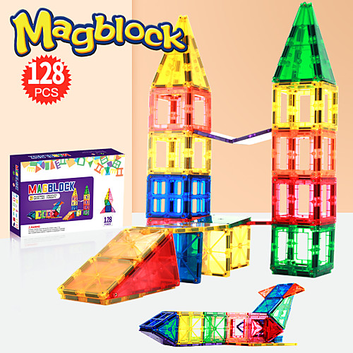 

Magnetic Blocks Magnetic Tiles Building Blocks 3D Magnetic Blocks Educational Toy Building Bricks 60-128 pcs Creative Geometric Pattern Transparent Body Building Toys Boys' Girls' Toy Gift / Kid's