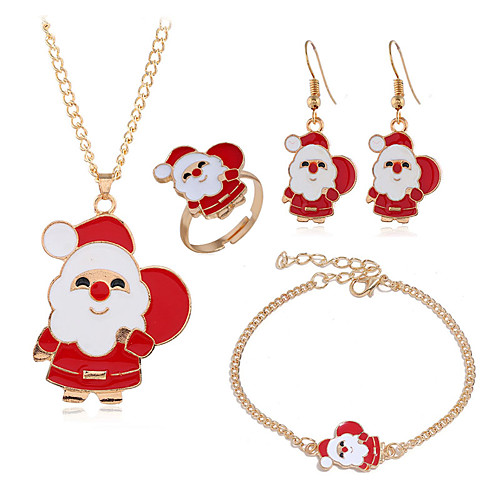 

Women's Drop Earrings Necklace Bracelet Earrings Jewelry bright red For Christmas / Ring