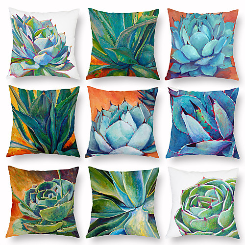 

Set of 9 Creative Succulent Pillow Cases Home Furnishings Cushion Covers Nordic Pillow Cases