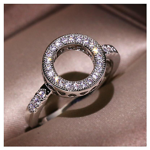 

Women's Ring Cubic Zirconia 1pc Silver Brass Geometric Fashion Daily Holiday Jewelry Geometrical Star Cool
