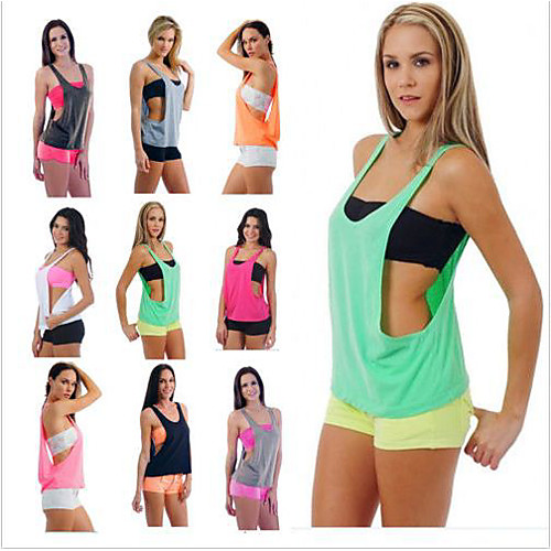 

Women's Sleeveless Workout Tank Top Running Tank Top Running Singlet Vest / Gilet Summer Cotton Lightweight Breathable Yoga Fitness Gym Workout Running Sportswear Solid Colored White Black Pink