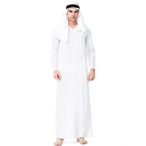 

Arabian Halloween Props Masquerade Adults' Men's Cosplay Halloween Halloween Festival Halloween Masquerade Festival / Holiday Terylene Polyster White Men's Easy Carnival Costumes Solid Color N / A