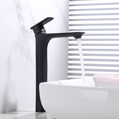 

Bathroom Sink Faucet - Widespread Black Centerset Single Handle One HoleBath Taps