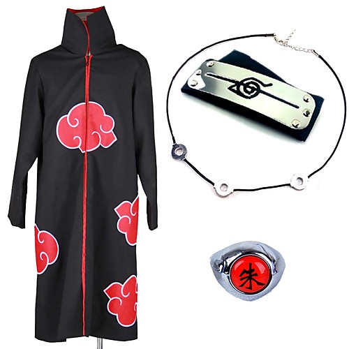 Inspired by Naruto Akatsuki Itachi Uchiha Anime Cosplay Costumes Japanese Cosplay Suits Cosplay Accessories Anime Cloak Necklace Headband For Men's Women's / Ring, lightinthebox  - buy with discount