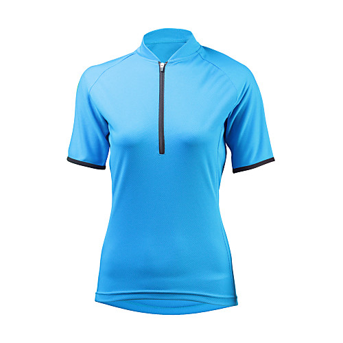 

ILPALADINO Women's Short Sleeve Cycling Jersey Winter Elastane Sky Blue Bike Jersey Mountain Bike MTB UV Resistant Quick Dry Moisture Wicking Sports Clothing Apparel