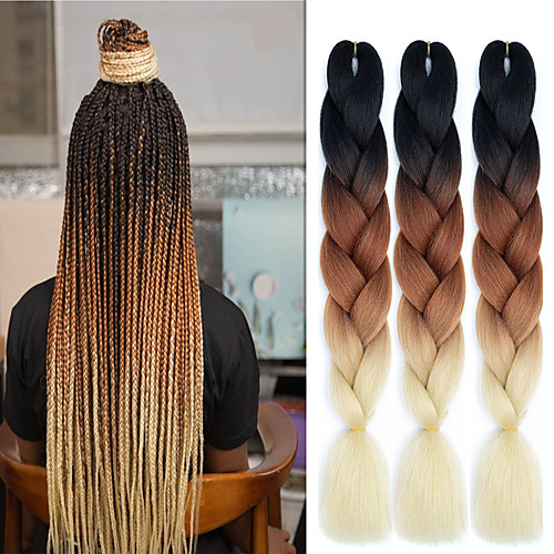 

Braiding Hair Straight Extension Twist Braids Afro Kinky Braids Synthetic Hair 3 Pieces Hair Braids Natural Color 24 inch 24 Heat Resistant Synthetic 100% kanekalon hair Dailywear African Braids