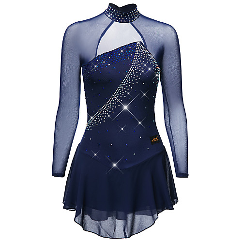 

Figure Skating Dress Girls' Ice Skating Dress Dark red Yan pink Yellow & Yellow Open Back Stretchy Training Competition Skating Wear Quick Dry Anatomic Design Classic Long Sleeve Ice Skating Outdoor