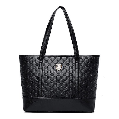 

Women's Embossed PU Tote Solid Color Black / Fall & Winter