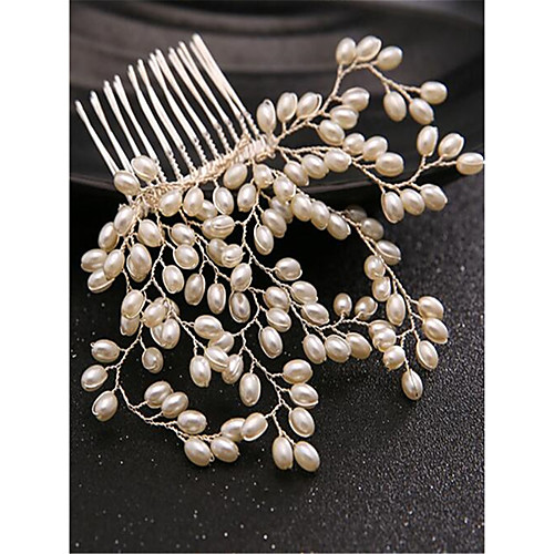 

Pearl / Alloy Hair Combs with Pearl 1 Piece Wedding Headpiece