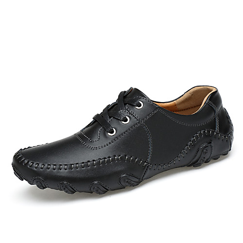 

Men's Fall / Spring & Summer Casual / British Daily Party & Evening Oxfords Cowhide Breathable Non-slipping Wear Proof White / Black / Blue