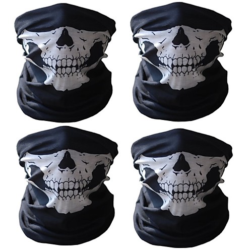 

Sports Mask Neck Gaiter Neck Tube Skull Bike / Cycling Black for Unisex Bike / Cycling Skull 4 Pieces / Mountain Bike MTB