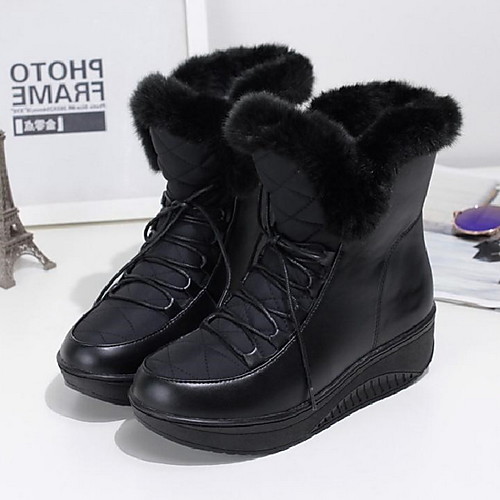 

Women's Boots Snow Boots Flat Heel Round Toe Booties Ankle Boots Casual Outdoor PU Solid Colored White Black / Booties / Ankle Boots / Booties / Ankle Boots