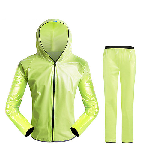 

Wheel up Men's Cycling Jacket with Pants Rain Jacket Black White Green Bike Clothing Suit Waterproof Breathable Sports Solid Colored Mountain Bike MTB Road Bike Cycling Clothing Apparel