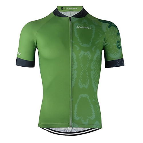 

CAWANFLY Men's Short Sleeve Cycling Jersey Forest Green Bike Jersey Top Mountain Bike MTB Road Bike Cycling Breathable Quick Dry Back Pocket Sports Clothing Apparel / Advanced / Expert / Stretchy