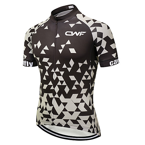 

CAWANFLY Men's Short Sleeve Cycling Jersey Black Geometic Bike Jersey Top Mountain Bike MTB Road Bike Cycling Breathable Quick Dry Back Pocket Sports Clothing Apparel / Advanced / Expert / Stretchy