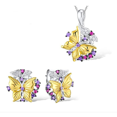 

Women's Cubic Zirconia Bridal Jewelry Sets Geometrical Butterfly Fashion Earrings Jewelry Gold For Party Daily 1 set
