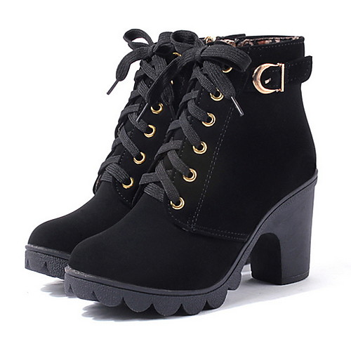 

Women's Boots Chunky Heel Round Toe PU Booties / Ankle Boots Fall & Winter Black / Yellow / Green