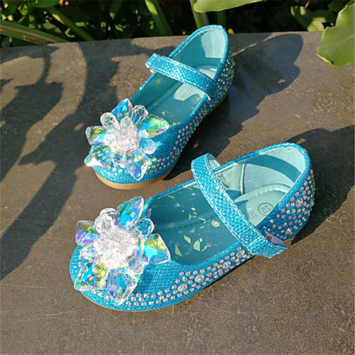 

Girls' Comfort / Flower Girl Shoes PU Flats Dress Shoes Little Kids(4-7ys) / Big Kids(7years ) Rhinestone / Sparkling Glitter / Sequin Blue / Silver Fall / Winter / Party & Evening / Rubber