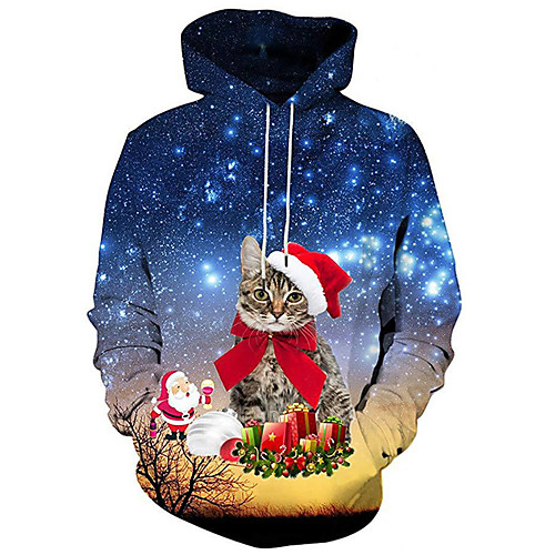 

Men's Hoodie 3D Hooded Casual Hoodies Sweatshirts Blue