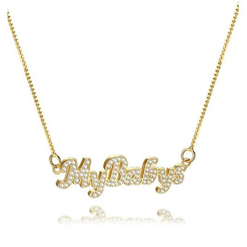 

Personalized Customized Necklace Name Necklace Gift Daily Holiday irregular 1pcs Gold / Laser Engraving