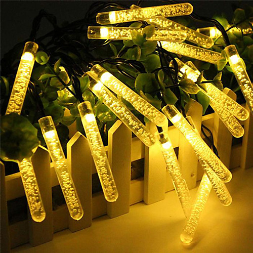 

5m Bubble Column String Lights 20 LEDs 1Set Mounting Bracket Warm White / RGB / White /Blue / Waterproof / Solar / Outdoor Night Light / Cute Solar Powered 1 set