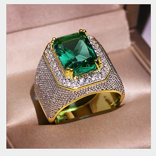 

Men Women Ring Synthetic Emerald Geometrical Gold Copper Star Fashion 1pc 8 9 10 11 12 / Women's / Men's