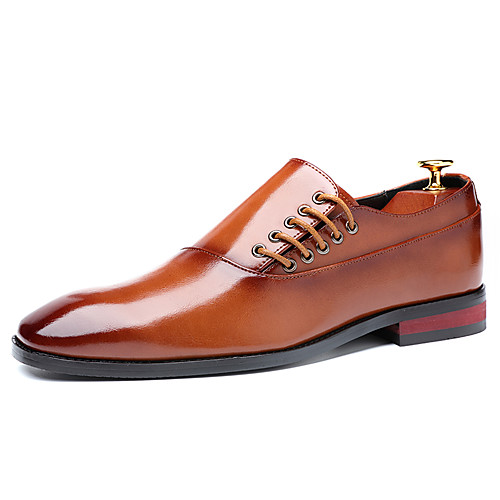 

Men's Cowhide Spring & Summer / Fall & Winter Oxfords Walking Shoes Breathable Yellow / Burgundy / Black / Wedding