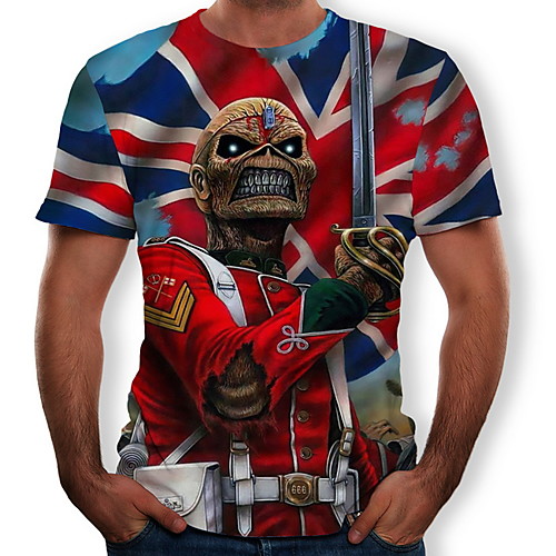 

Men's Graphic T-shirt Daily Round Neck Red / Short Sleeve