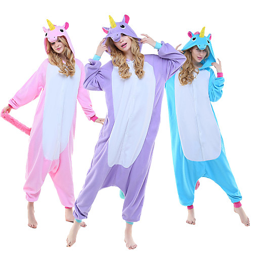 

Adults' Kigurumi Pajamas Unicorn Pony Onesie Pajamas Polar Fleece Purple / Blue / Pink Cosplay For Men and Women Animal Sleepwear Cartoon Festival / Holiday Costumes / Leotard / Onesie