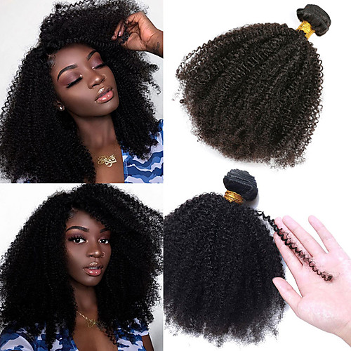 

1 Bundle Hair Weaves Brazilian Hair Afro Curly Human Hair Extensions Virgin Human Hair 100 g Natural Color Hair Weaves / Hair Bulk Afro Kinky Braids 8-26 inch Natural Best Quality 100% Virgin / 10A