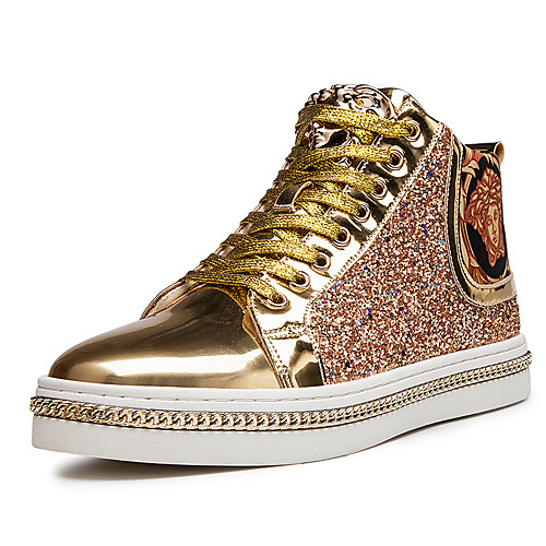 

Men's Fashion Boots PU Spring & Summer / Fall & Winter Casual Sneakers Non-slipping Booties / Ankle Boots Black / Gold / Sparkling Glitter