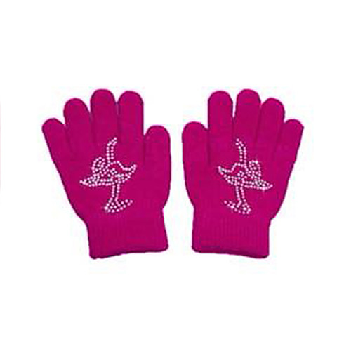 

21Grams Figure Skating Gloves All Ice Skating Dress Black Fuchsia Spandex High Elasticity Training Competition Skating Wear Solid Colored Classic Crystal / Rhinestone Ice Skating Figure Skating