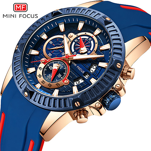 

Men's Dress Watch Quartz Formal Style Modern Style Silicone Black / Blue 30 m Water Resistant / Waterproof Casual Watch Large Dial Analog Classic Fashion - Black / Yellow Black / Blue Black / Red