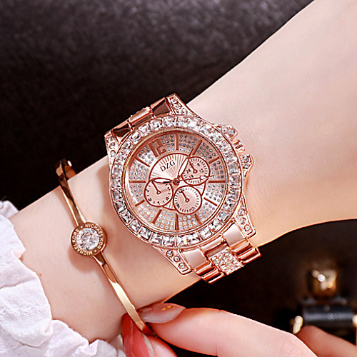 

Women's Luxury Watches Diamond Watch Gold Watch Japanese Quartz Stainless Steel Silver / Gold / Rose Gold Analog Ladies Charm Fashion Bling Bling - Rose Gold Gold Silver