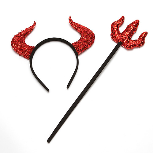 

Devil Halloween Props Men's Headpieces Halloween Halloween Festival / Holiday Plastics Red Men's Women's Carnival Costumes